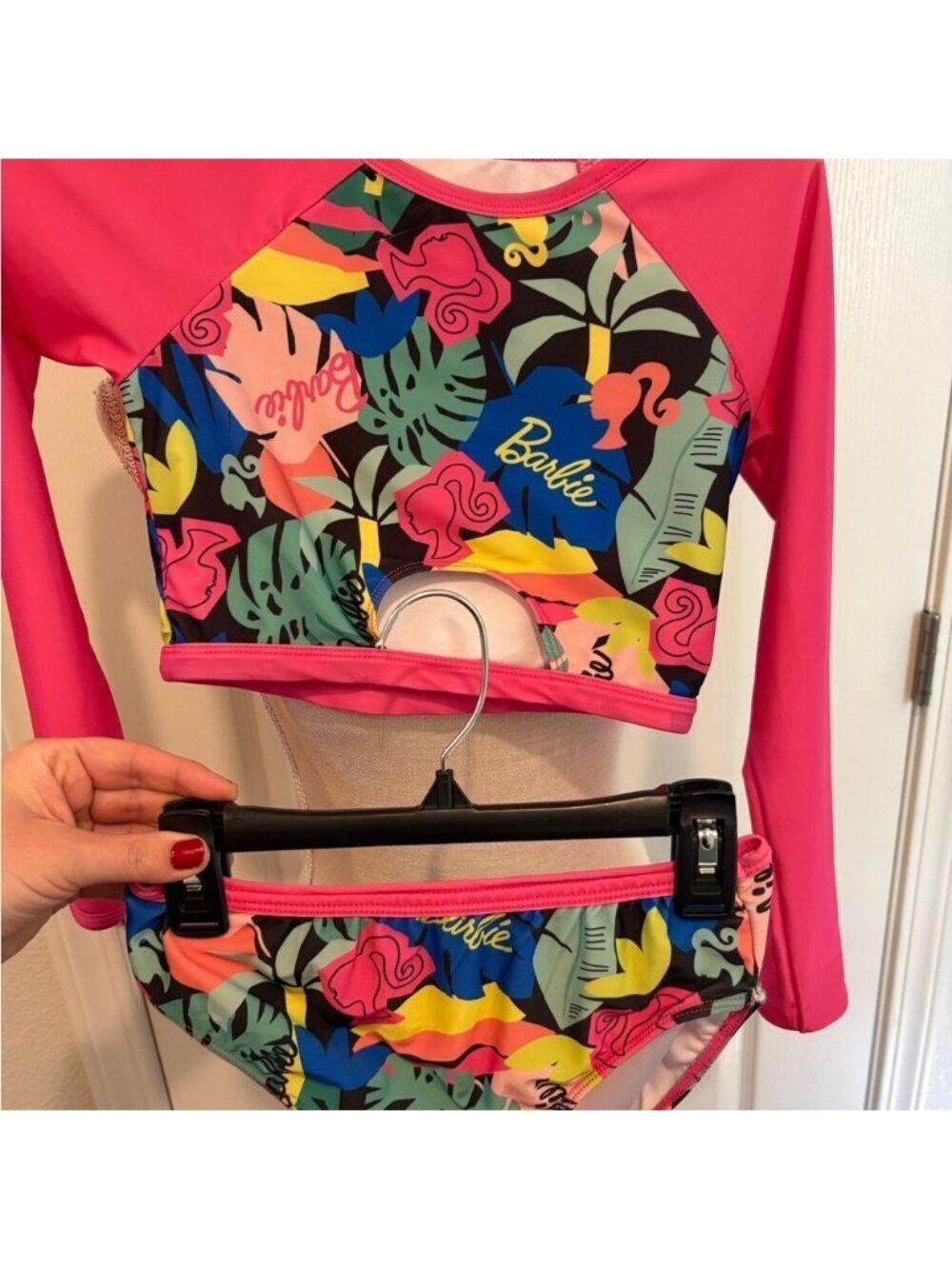 NWOT Barbie Kids Rashguard Set - Pink and Multicolor